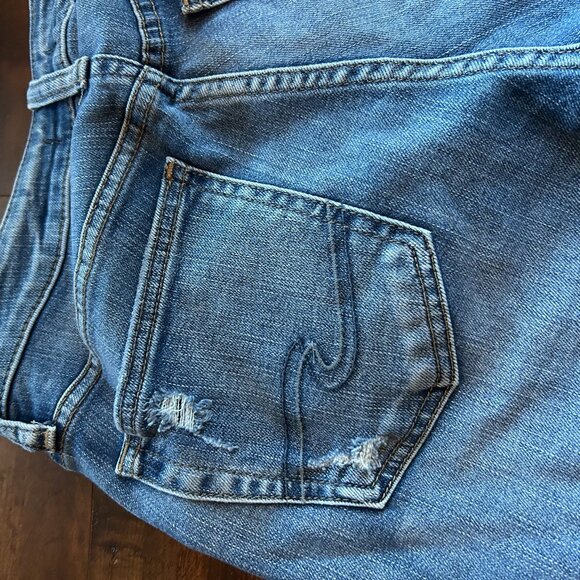 Silver Jeans Co. Women's Boyfriend Distressed Denim W27 L27 Med Wash Frayed Hem - Picture 3 of 7